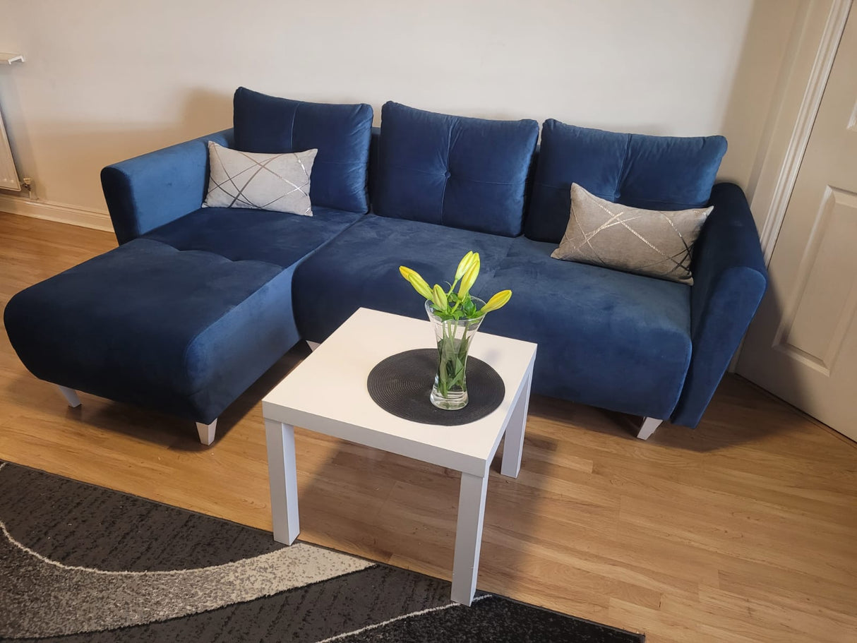 CORNER SOFA BED MONE UNIVERSAL 228cm KRONOS 05 EASY CLEAN FABRIC / BONELL SPRINGS + FOAMTHIS MODEL IS UNIVERSAL WHICH MEANS YOU CAN CHOOSE CORNER SIDE DURING ASSEMBLYSpecification:- EASY CLEAN FABRIC- free-standing furniture upholstered at the back with f