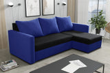 CORNER SOFA BED KEN BLACK/BLUE 15+SUE14 222cm universal RIGHT/LEFT CORNER / FOAMTHIS MODEL IN UNIVERSAL WHICH MEANS YOU CAN CHOOSE CORNER SIDE DURING ASSEMBLY3x PILLOWS INCLUDED1X STORAGE SPACESLEEPING FUNCTIONDIMENTIONSWidth: 222 cmDepth: 138cmSleeping a