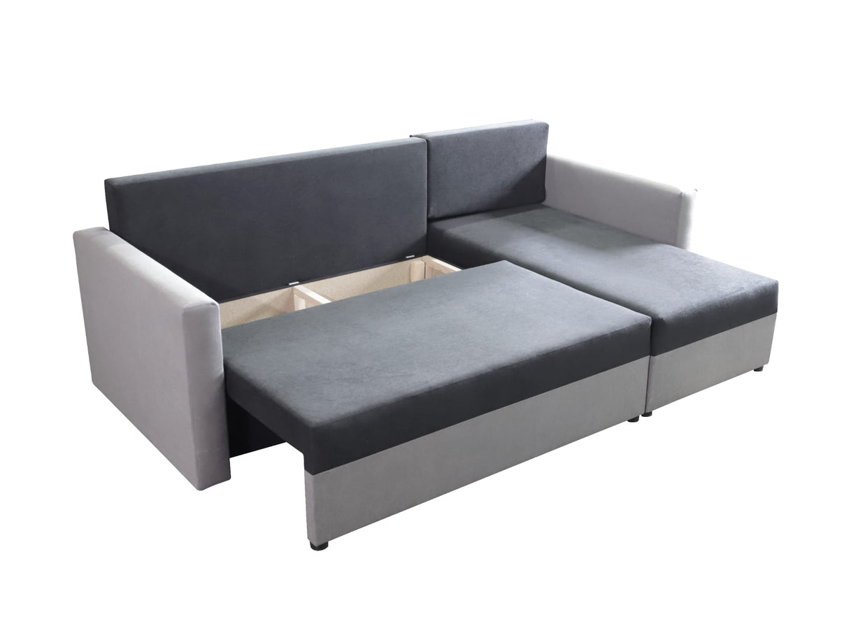 CORNER SOFA BED KEN BLACK/RED 15+22 222cm universal RIGHT/LEFT CORNER / FOAMTHIS MODEL IN UNIVERSAL WHICH MEANS YOU CAN CHOOSE CORNER SIDE DURING ASSEMBLY3x PILLOWS INCLUDED1X STORAGE SPACESLEEPING FUNCTIONDIMENTIONSWidth: 222 cmDepth: 138cmSleeping area: