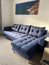 CORNER SOFA BED PALMO 2X STORAGE SPACE BLUE MALMO 79 240cm universal RIGHT/LEFT CORNER / BONELL SPRINGS + FOAMVIEW ALL COLORS CLICK HERE﻿THIS MODEL IS UNIVERSAL WHICH MEANS YOU CAN CHOOSE CORNER SIDE DURING ASSEMBLYMADE IN MALMO FABRIC CLICK HERE3x PILLOW
