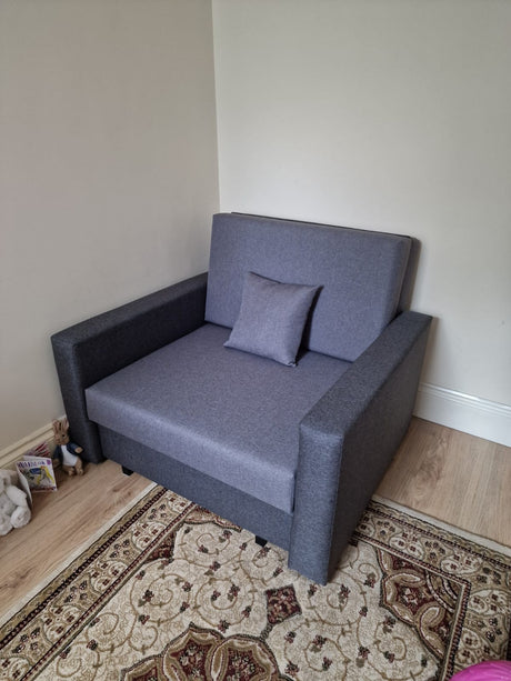 SINGLE SOFA BED SMART I 108CM CHOICE OF COLOR / FOAMDimensions :- width 108 cm- height 85 cm- depth 95 cm- area sleeping 80/195 cm(no possibility to change dimensions) +/- 3The sofa is made of a wooden frame, the sleeping surface is made of PUR T30 / 42 f