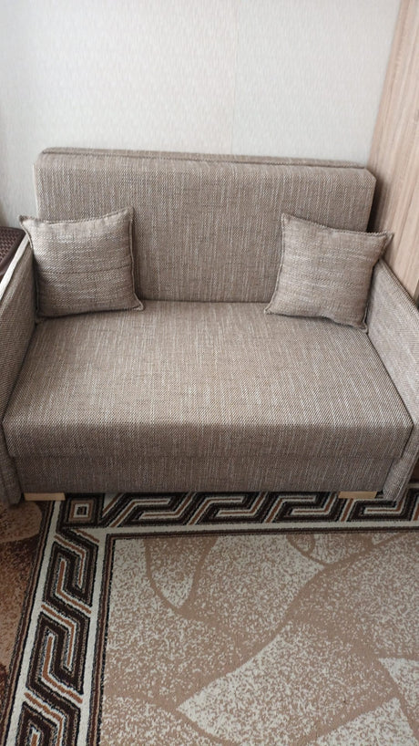 2 SEATER SOFA BED GOLDY 124CM EASY CLEAN FABRIC / SPRINGS + FOAMDimensions : width 124 cm height to the seat 38 cm side height 60 cm depth 100 cm seat depth 65 cm over sleeping 113/195 cm(no possibility to change dimensions) +/- 3BERLIN FABRIC CLICK HEREJ