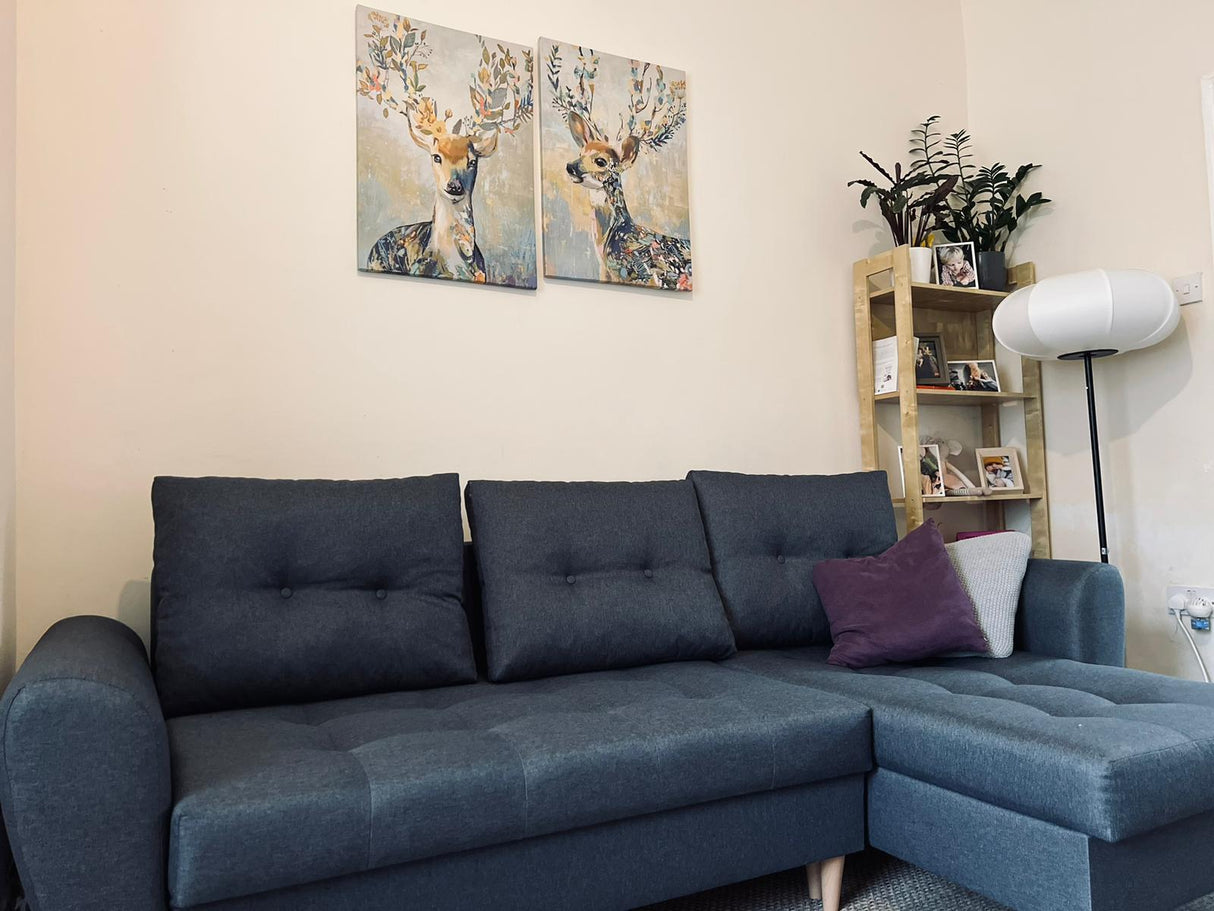 CORNER SOFA BED PALMO 2X STORAGE SPACE GRAPHITE MALMO 96 240cm universal RIGHT/LEFT CORNER / BONELL SPRINGS + FOAMVIEW ALL COLORS CLICK HERETHIS MODEL IS UNIVERSAL WHICH MEANS YOU CAN CHOOSE CORNER SIDE DURING ASSEMBLYMADE IN MALMO FABRIC CLICK HERE3x PIL