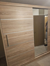 SLIDING DOOR WARDROBE MAJA I ALU 200CM SONOMA