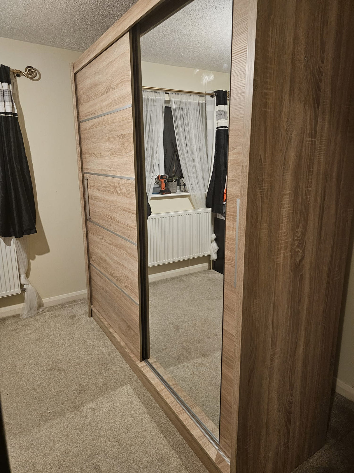 SLIDING DOOR WARDROBE MAJA I ALU 200CM SONOMA