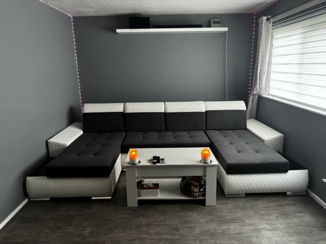 CORNER SOFA BED LONDON U SHAPE 2316/1115/60 322CM 3X STORAGE SPACE STAIN RESISTANT EASY CLEAN FABRIC / BONELL SPRINGS + FOAM - Anna Furniture