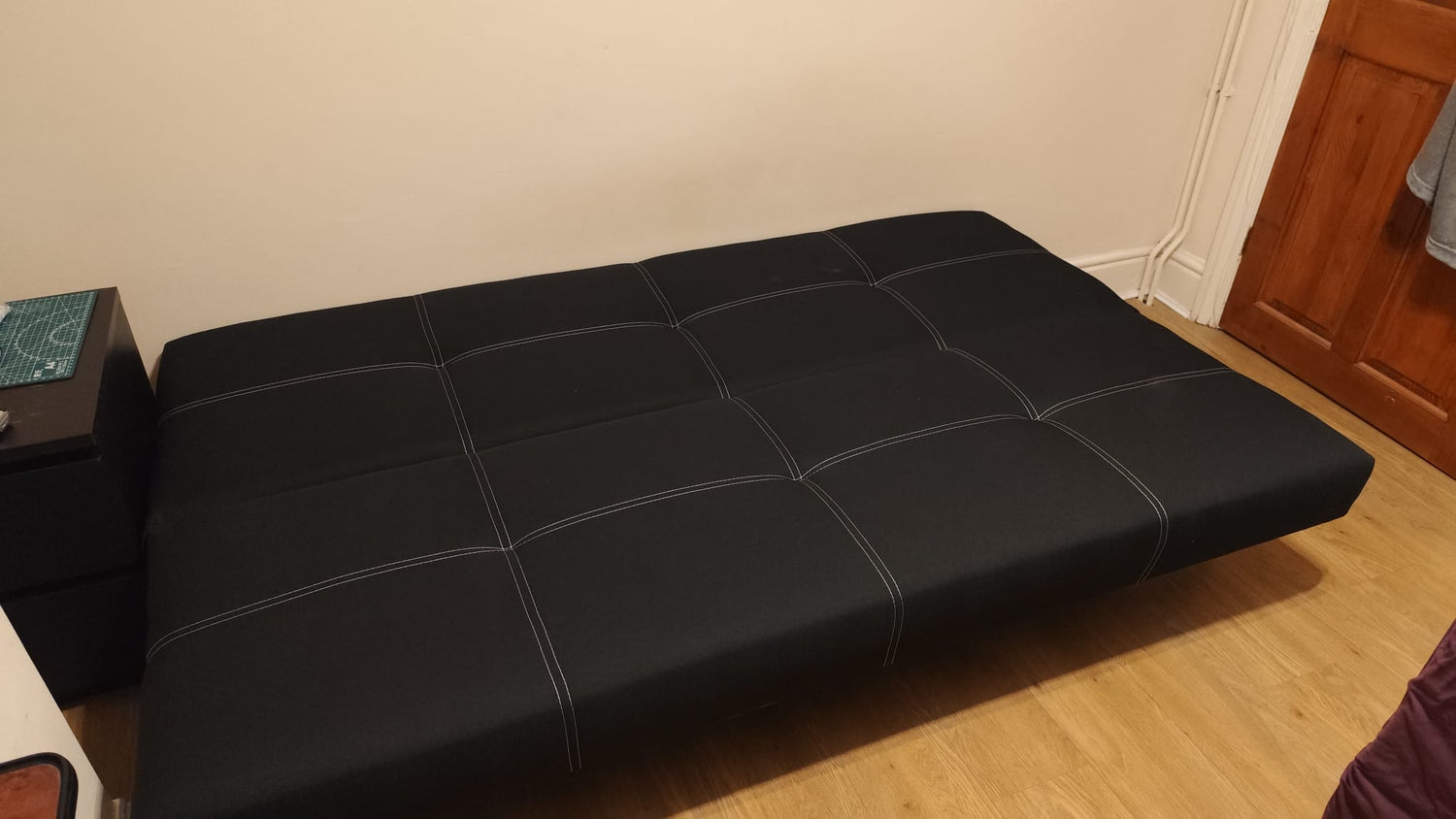 SOFA BED AXEL 195CM SAWANA 14 BLACK / SPRINGS + FOAM