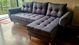 CORNER SOFA BED PALMO 2X STORAGE SPACE MALMO 95 GREY 240cm universal RIGHT/LEFT CORNER / BONELL SPRINGS + FOAM
