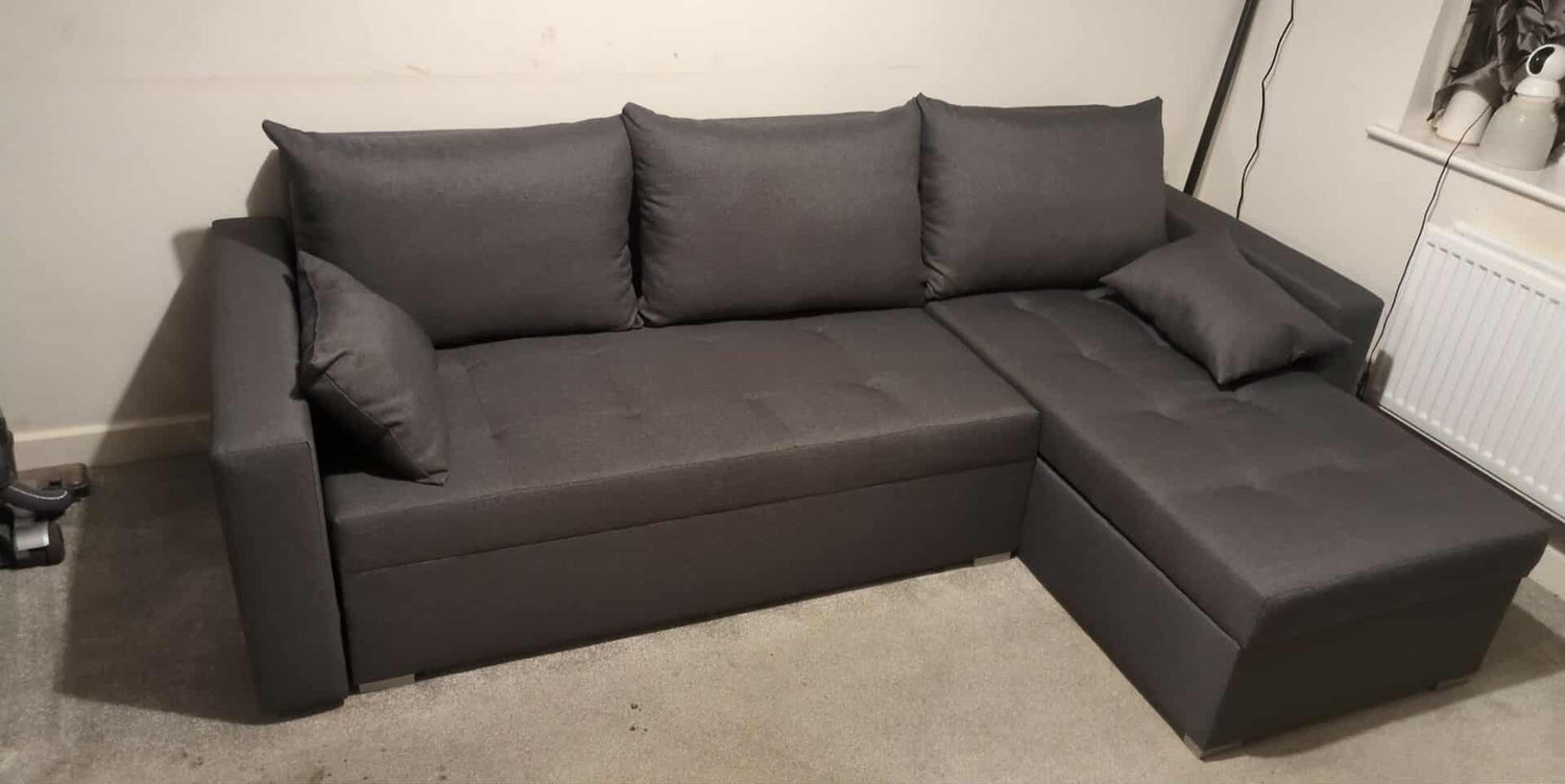 UNIVERSAL CORNER SOFA BED LOTUS 229CM GREY SAWANA 05 2X STORAGE SPACE / FOAM 2X STORAGE