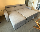 UNIVERSAL CORNER SOFA BED ASTEE 235CM EASY CLEAN FABRIC ADJUSTABLE HEADREST CHOICE OF COLORS / SPRINGS + FOAM