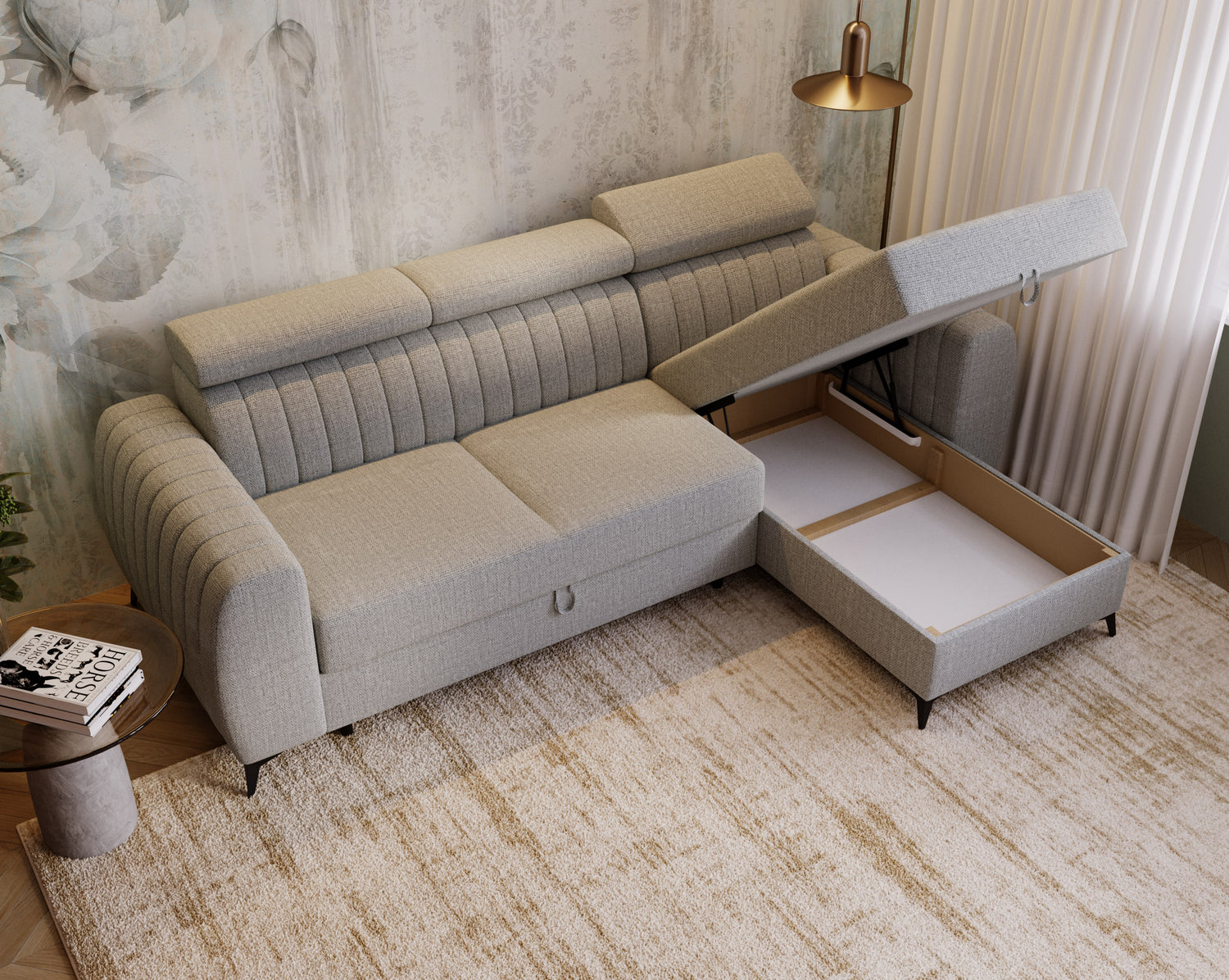 UNIVERSAL CORNER AURA 258CM / SPRINGS + FOAM CHOICE OF COLOR