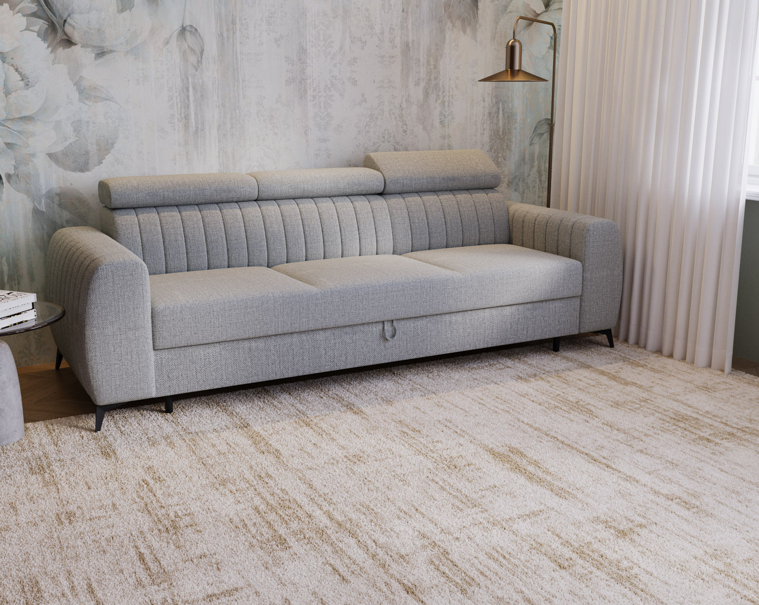 NEW!! SOFA BED AURA 258 CM FOAM + WAVY SPINGS CHOICE OF COLORS