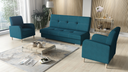 SOFA BED SET 3+1+1 AXEL + 2X ARMCHAIRS CARLODimensions: (+/- 2cm) - width 195 cm- depth 91 cm- height 90 cm- 119/195 cm sleeping areaThe following were used for the production of the sofa:- a structure made of pine wood, chipboard and MDF board- the seat
