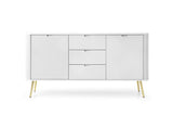 Storage cabinet ZOVA 02 WHITEProduct description Dimensions Width 103cm Height 129cm Depth 39cm Details Colour white Material Laminated board 18mm / MDF-board 18mm Veneer ABS edges Legs Metal, in black (23cm) Warranty 24 monthsUncategorizedAnna Furniture