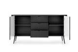 LIVING ROOM ZOVI FURNITURE SET BLACKFURNITUTE SET INCLUDES: Storage cabinet ZOVA 02 103X129X39CM Storage cabinet ZOVA 03 168X87X39CM TV Stand ZOVA 01 168X56X39CM ColourCASHMERE/BLACK MaterialLaminated board 18mm / MDF-board 18mmMDF-board 18mm Metal, in bl