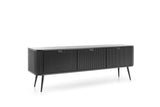 TV Stand ZOVA 01 BLACKProduct description Dimensions Width 168cm Height 56cm Depth 39cm Details Colour cashmere Material Laminated board 18mm / MDF-board 18mm Veneer ABS edges Legs Metal, in black (23cm) Warranty 24 monthsUncategorizedAnna Furniture