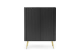 Storage cabinet ZOVA 03 BLACKProduct description Dimensions Width 103cm Height 129cm Depth 39cm Details Colour cashmere Material Laminated board 18mm / MDF-board 18mm Veneer ABS edges Legs Metal, in black (23cm) Warranty 24 monthsUncategorizedAnna Furnitu