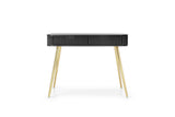 DRESSING TABLE ZOVA BLACKProduct description Dimensions Width 103cm Height 80cm Depth 49cm Details Colour black Material Laminated board 18mm / MDF-board 18mm Veneer ABS edges Legs Metal, in black (65cm) Warranty 24 monthsUncategorizedAnna Furniture