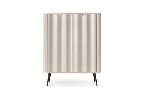 Storage cabinet ZOVA 03 CASHEMEREProduct description Dimensions Width 103cm Height 129cm Depth 39cm Details Colour cashmere Material Laminated board 18mm / MDF-board 18mm Veneer ABS edges Legs Metal, in black (23cm) Warranty 24 monthsUncategorizedAnna Fur