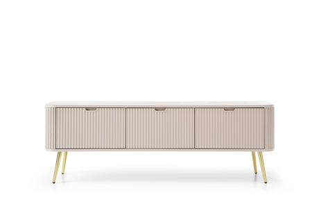 TV Stand ZOVA 01 CASHMEREProduct description Dimensions Width 168cm Height 56cm Depth 39cm Details Colour cashmere Material Laminated board 18mm / MDF-board 18mm Veneer ABS edges Legs Metal, in black (23cm) Warranty 24 monthsUncategorizedAnna Furniture