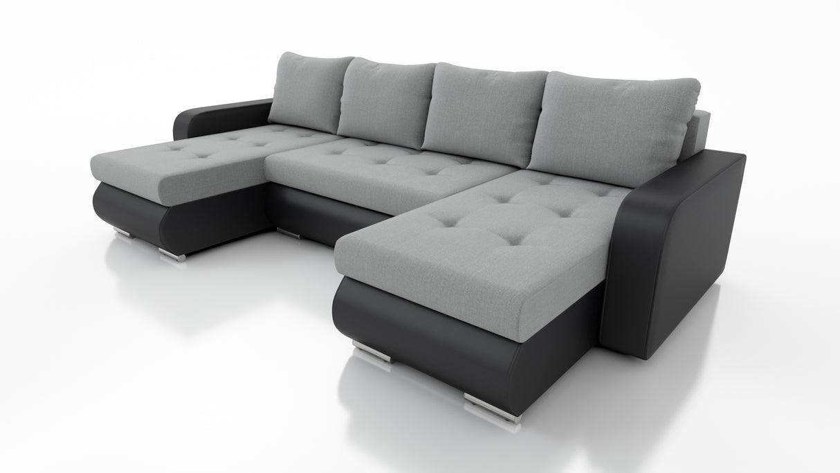 CORNER SOFA BED DAVY U 300CM CHOICE OF COLORS / BONNELL SPRING + FOAMDimensions width: 300 depth: 152 height: 87 sleeping area: 122×246MADE IN KRONOS FABRIC CLICK HEREBERLIN FABRIC CLICK HEREINARI FABRIC CLICK HEREMADRYT FAUX LEATHER CLICK HERE Specificat