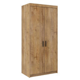 WARDROBE SELENA 2D 90CM LEFKASDimensions: 897 x 1905 x 530 mm (W x H x D)Number of packages: 2Front:- 15 mm laminated board - dab lefkas- melamine edge- handle: 128 mm / plasticBody:- 15 mm laminated board - dab lefkas- melamine edgepack 1/21995 x 585 x 8
