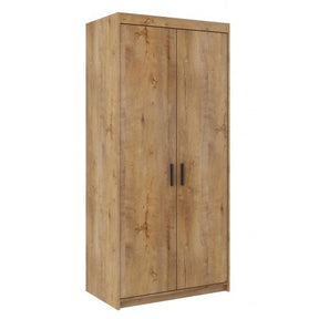 WARDROBE SELENA 2D 90CM LEFKASDimensions: 897 x 1905 x 530 mm (W x H x D)Number of packages: 2Front:- 15 mm laminated board - dab lefkas- melamine edge- handle: 128 mm / plasticBody:- 15 mm laminated board - dab lefkas- melamine edgepack 1/21995 x 585 x 8