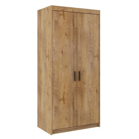 WARDROBE SELENA 2D 90CM LEFKASDimensions: 897 x 1905 x 530 mm (W x H x D)Number of packages: 2Front:- 15 mm laminated board - dab lefkas- melamine edge- handle: 128 mm / plasticBody:- 15 mm laminated board - dab lefkas- melamine edgepack 1/21995 x 585 x 8