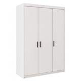 WARDROBE SELENA 3D 133CM WHITEDimensions: 1330 x 1905 x 530mm (W x H x D)Number of packages: 3Front:- 15mm White laminated board- melamine edge- handle: 128mm plasticCorps:- 15mm white laminated board- melamine edge1/3 pack1395 x 585 x 100mmweight - 32.5