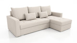 UNIVERSAL CORNER SOFA BED LOTUS 229CM BEIGE PAROS02 / FOAM 2X STORAGETHIS MODEL IS UNIVERSAL WHICH MEANS YOU CAN CHOOSE CORNER SIDE DURING ASSEMBLYSpecification made on foam construction made of board / pine wood / hdf satin plastic leg container for bedd