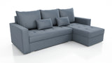 UNIVERSAL CORNER SOFA BED LOTUS 229CM GREY PAROS 06 2X STORAGE SPACE / FOAM 2X STORAGETHIS MODEL IS UNIVERSAL WHICH MEANS YOU CAN CHOOSE CORNER SIDE DURING ASSEMBLYSpecification made on foam construction made of board / pine wood / hdf satin plastic leg c