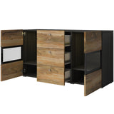 SIDEBOARD BAROS 132CM MONTREAL LIGHTDimensions Width132cm Height70cm Depth39cmSpecific information ColorationMONTREAL LIGHTMaterialLaminated furniture board LED lightingIt is not included in the priceAnna Furniture