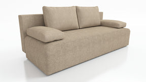 NEW!! SOFA BED ZOYA 201cm LAMBI 05Dimensions: sleeping area 137x201 cm width 201 cm depth 91 cm height to the seat 40 cm * dimensions given with a tolerance of +/- 3 cm Execution: • frame: pine wood + board chipboard, • unfolding system: AUTOMAT DL • seat