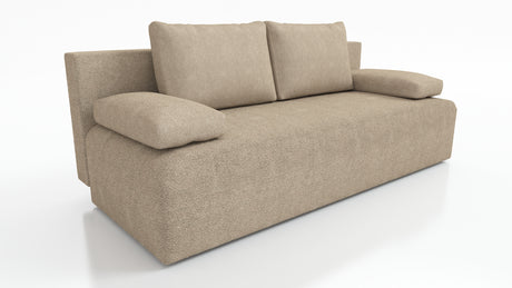 NEW!! SOFA BED ZOYA 201cm LAMBI 05Dimensions: sleeping area 137x201 cm width 201 cm depth 91 cm height to the seat 40 cm * dimensions given with a tolerance of +/- 3 cm Execution: • frame: pine wood + board chipboard, • unfolding system: AUTOMAT DL • seat