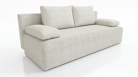 NEW!! SOFA BED ZOYA 201cm LAMBI 07Dimensions: sleeping area 137x201 cm width 201 cm depth 91 cm height to the seat 40 cm * dimensions given with a tolerance of +/- 3 cm Execution: • frame: pine wood + board chipboard, • unfolding system: AUTOMAT DL • seat