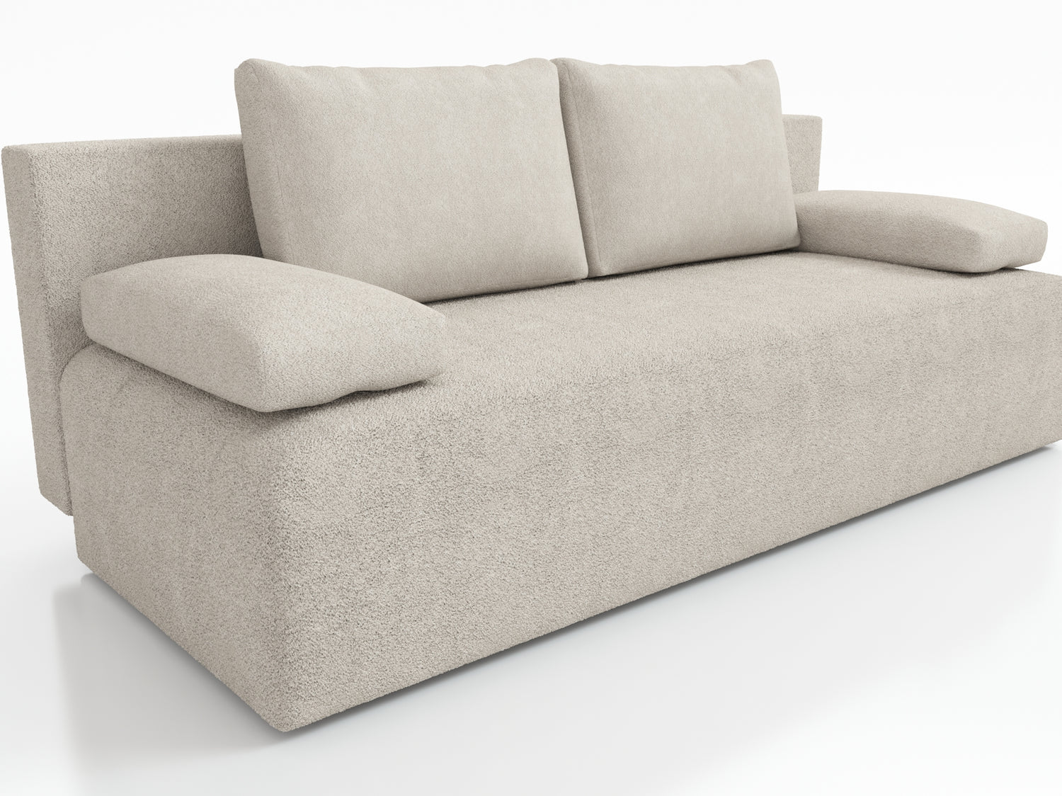 NEW!! SOFA BED ZOYA 201cm LAMBI 08Dimensions: sleeping area 137x201 cm width 201 cm depth 91 cm height to the seat 40 cm * dimensions given with a tolerance of +/- 3 cm Execution: • frame: pine wood + board chipboard, • unfolding system: AUTOMAT DL • seat