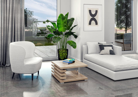 COFFEE TABLE KYOTO SONOMAIntroducing COFFEE TABLE KYOTO, an ideal addition to any corner or regular sofa. Its sleek and contemporary rung-shaped structure, adorned with metallic accents, makes it a standout piece. Constructed from a 32mm thick board, this