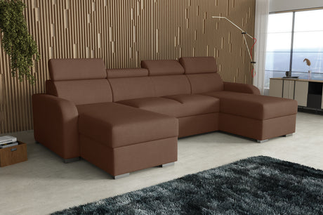 NEW! CORNER SOFA BED ASTEE U SHAPE EASY CLEAN FABRIC ADJUSTABLE HEADREST / SPRINGS + FOAMTHIS MODEL IS UNIVERSAL WHICH MEANS YOU CAN CHOOSE CORNER SIDE DURING ASSEMBLYProduct dimensions:- length: 306 cm- depth: 170 cm- seat depth: 60 cmADJUSTABLE HEADREST