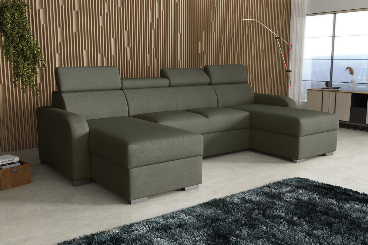 NEW! CORNER SOFA BED ASTEE U SHAPE CROWN FABRIC EASY CLEAN FABRIC ADJUSTABLE HEADREST / SPRINGS + FOAMProduct dimensions:- length: 306 cm- depth: 170 cm- seat depth: 60 cmADJUSTABLE HEADREST2X STORAGE SPACE MADE IN CROWN FABRIC CLICK HEREUncategorizedAnna