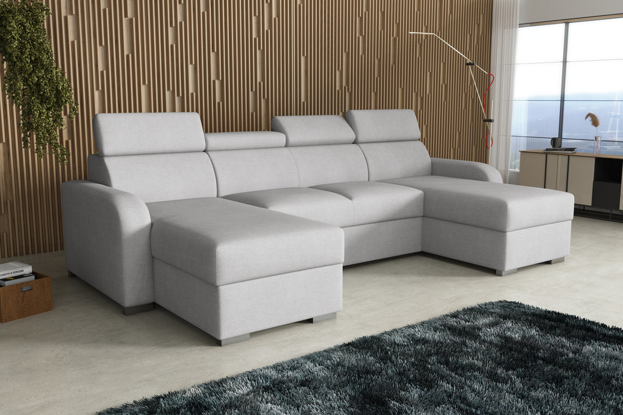 NEW! CORNER SOFA BED ASTEE U SHAPE CROWN FABRIC EASY CLEAN FABRIC ADJUSTABLE HEADREST / SPRINGS + FOAMProduct dimensions:- length: 306 cm- depth: 170 cm- seat depth: 60 cmADJUSTABLE HEADREST2X STORAGE SPACE MADE IN CROWN FABRIC CLICK HEREUncategorizedAnna