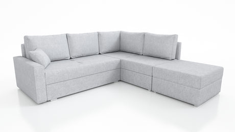 CORNER SOFA BED FINO 228CM + MATCHING STOOL / SPRINGS + FOAM - Anna Furniture