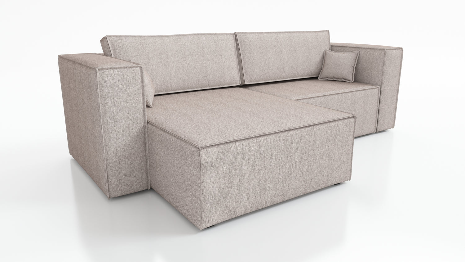 CORNER SOFA BED OTTO VOGUE 255CM UNIVERSAL CORNEROTTO corner sofacontainer dimensions:• length: 97 cm,• width: 62 cm,• height: 24 cm.Sleeping function:width 205 cmdepth 125 cm/ 138 cmpackaging:sides: 95/50/73 28 kgdouble + backrest: 62/78/103 39 kgottoman