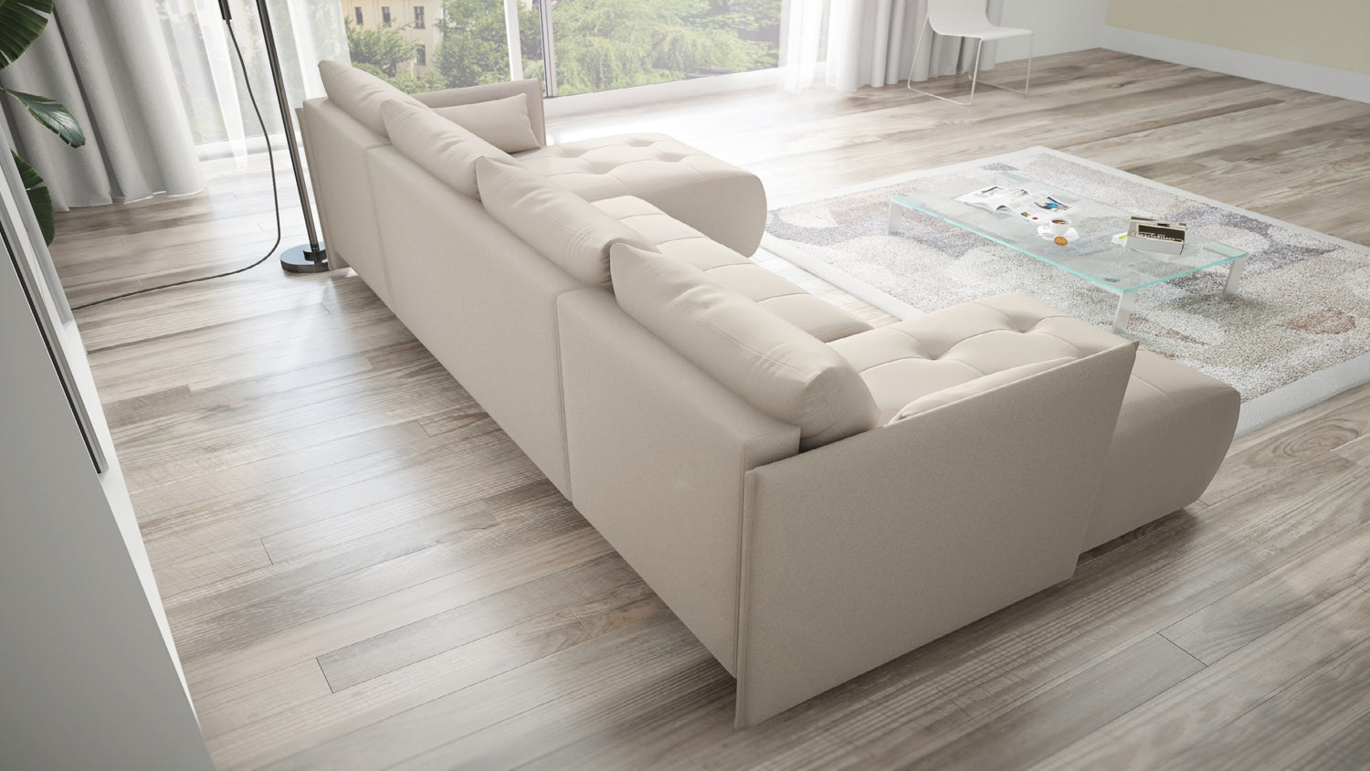 NEW! CORNER SOFA BED NESS U SHAPE *CHOICE OF COLORS* / SPRINGS + FOAM - Anna Furniture