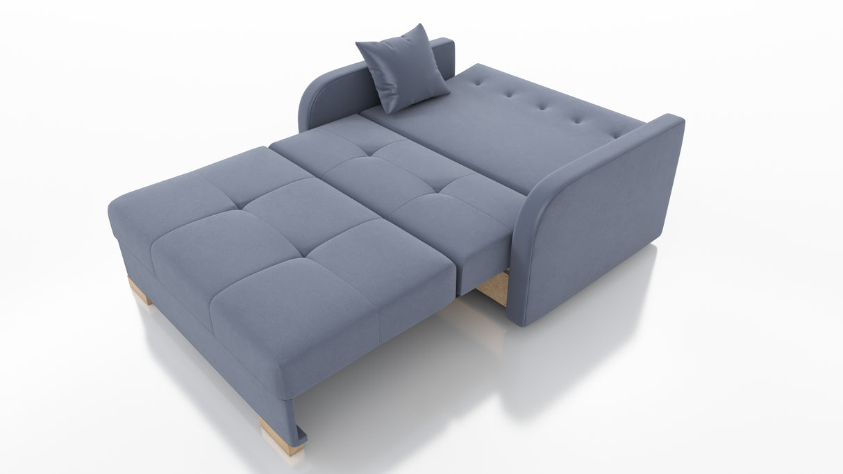 TWO SEATER SOFA BED OLA II 136CM CHOICE OF COLOR / FOAMDimensions :HEIGHT 85CMDEEPTH 95CMWIDHT 136CMSLEEPING AREA 113x195cm(no possibility to change dimensions) +/- 3The sofa is made of a wooden frame, the sleeping surface is made of PUR T30 / 42 foam. Th