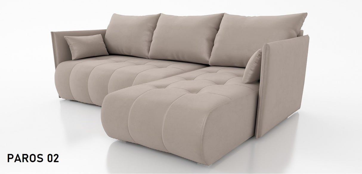 CORNER SOFA BED NESS 214CM / SPRINGS + FOAM / CHOICE OF COLORDimensions: sleeping area 140/206 width 214 cm depth 152 cm height to the seat 40 cm* dimensions given with a tolerance of +/- 3 cmSpecification:- universal, free-standing corner sofa- wave spri