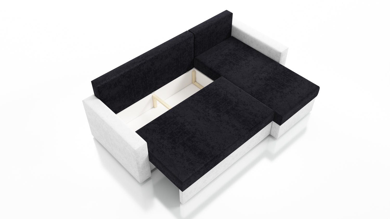 CORNER SOFA BED FOXY UNIVERSAL CORNER BERLIN 02 / BLACK FAUX LEATHER / FOAMTHIS MODEL IS UNIVERSAL WHICH MEANS YOU CAN CHOOSE CORNER SIDE DURING ASSEMBLY 1X Storage space 3X pillow includedzippered pillowshighly elastic foam t30/42sleeping functionunivers