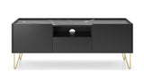 HARMONY TV STAND 01 black / black marbleTV Stand HARMONY 01 (144/55/37) ColourBlack / Black marble + Golden MaterialLaminated board 16mm VeneerEdging ABS Metal Legs PUSH-TO-OPENUncategorizedAnna Furniture