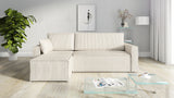 CORNER SOFA BED ROBI 240CM / SPRINGS + FOAM / CHOICE OF COLORThe corner sofa is made of corduroy fabricDimensions:sleeping area 131/206width 240 cmdepth 150 cmheight to the seat 41 cm* dimensions given with a tolerance of +/- 3 cmSpecification:- universal