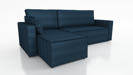 CORNER SOFA BED ROBI 240CM / SPRINGS + FOAM / CHOICE OF COLORThe corner sofa is made of corduroy fabricDimensions:sleeping area 131/206width 240 cmdepth 150 cmheight to the seat 41 cm* dimensions given with a tolerance of +/- 3 cmSpecification:- universal