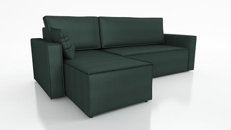 CORNER SOFA BED ROBI 240CM / SPRINGS + FOAM / CHOICE OF COLORThe corner sofa is made of corduroy fabricDimensions:sleeping area 131/206width 240 cmdepth 150 cmheight to the seat 41 cm* dimensions given with a tolerance of +/- 3 cmSpecification:- universal